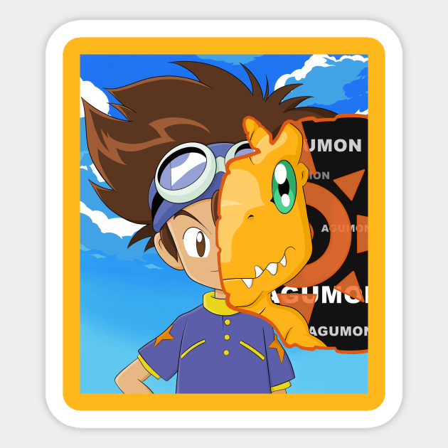Tai and Agumon Sticker by MEArtworks